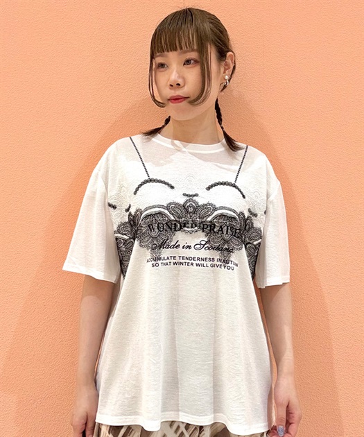 レース使いＴシャツ