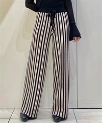 変型ストライプニットパンツ【期間限定価格】(生成り-F)