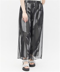 総柄シアー重ねパンツ(黒-F)