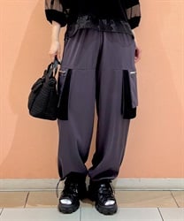 デザインポケ付イージーパンツ(チャコール-F)