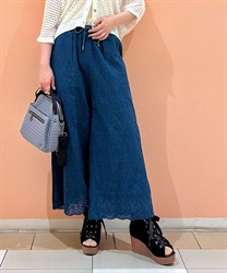 コットンレースパンツ(ブルー-F)