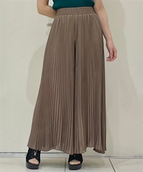 シフォンプリーツフレアパンツ(モカ-F)