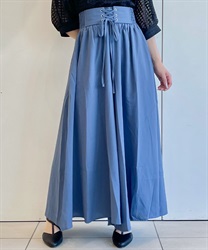 リボンデザインフレアパンツ(ブルー-F)