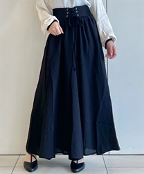 リボンデザインフレアパンツ(黒-F)