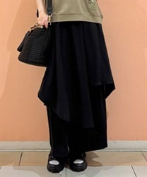 アシメレイヤードパンツ(黒-F)