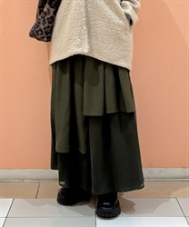 メッシュ重ね変形パンツ(カーキ-F)