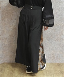 サイドプリント切替フレアパンツ【期間限定価格】