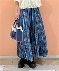 フレア切替パンツ(ブルー-F)