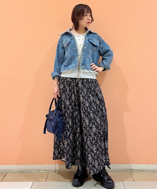 総柄ティアードパンツ