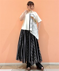 刺繍柄フレアパンツ(黒-F)