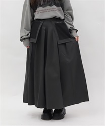 メッシュデザインフレアパンツ(チャコール-F)