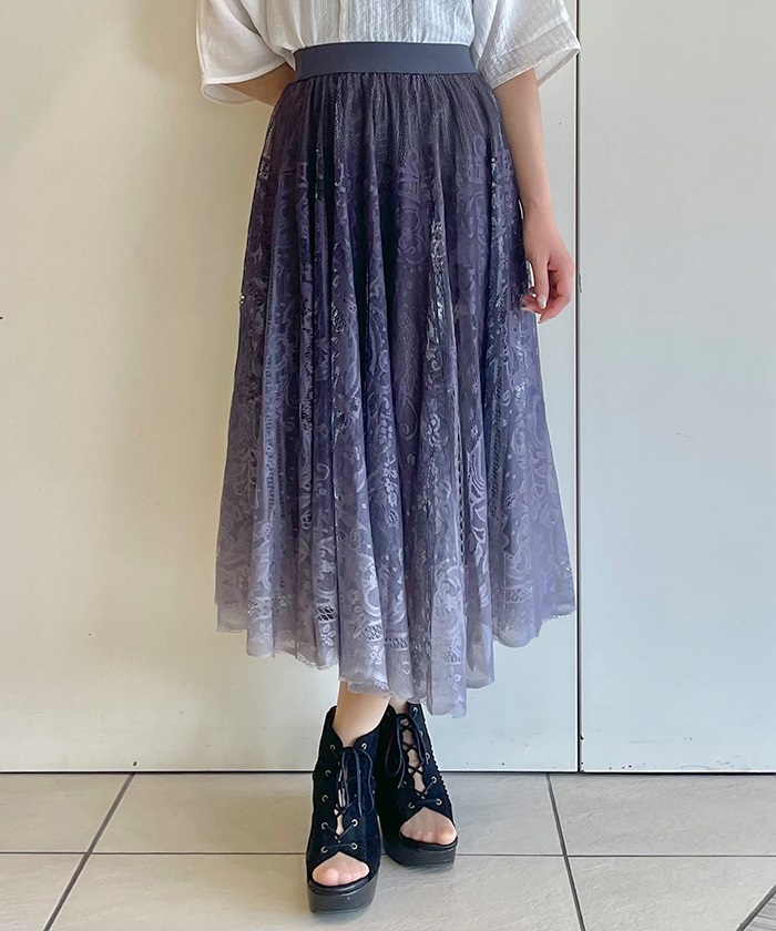 グラデーション総レーススカート | outlet | axes femme online shop