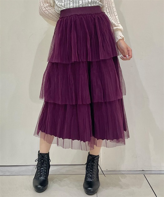 3段チュールニットスカート | outlet | axes femme online shop 3段チュールニットスカート | outlet | axes femme online shop