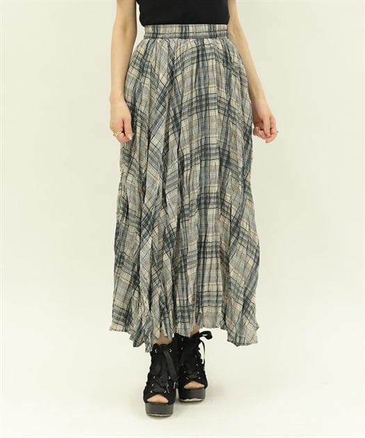 シワ加工チェック柄スカート | レディース服・レディース シワ加工チェック柄スカート | レディース服・レディース