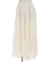 レース使いフレアスカート(生成り-F)