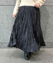 しわ加工ヘムマキシスカート