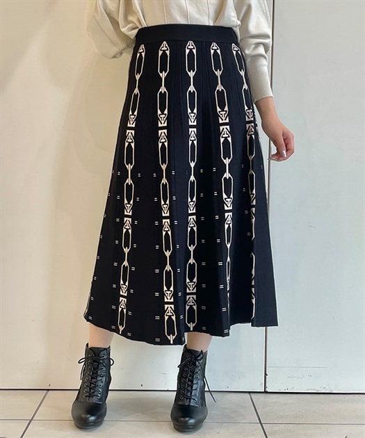 チェーン柄フレアスカート【WEB限定価格】 | レディース服 チェーン柄フレアスカート【WEB限定価格】 | レディース服