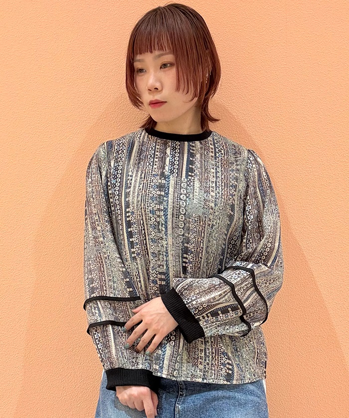 シアー総柄プルオーバー | purple label | axes femme online shop