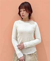 ジャカード長袖トップス(生成り-F)
