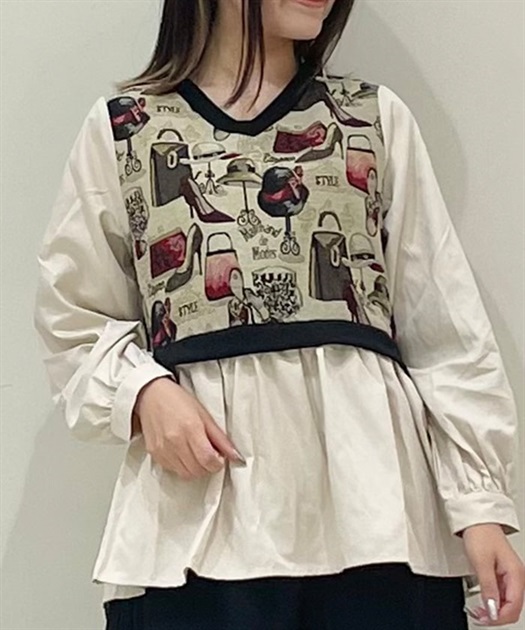 ゴブランベスト重ね着プルオーバー