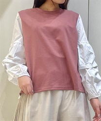 タックスリーブ切替プルオーバー【WEB限定価格】(ピンク-F)