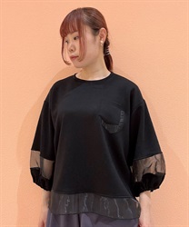 ダンボールカット切り替えプルオーバー(黒-F)
