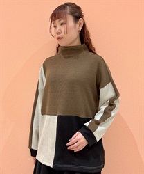 異素材切替プルオーバー【期間限定価格】(モカ-F)