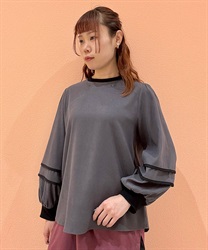 配色パイピングデザインプルオーバー【期間限定価格】(チャコール-F)