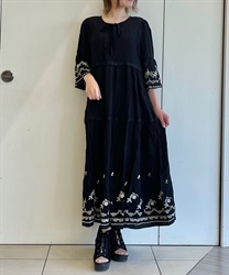 刺繍デザインティアードワンピース | outlet | axes femme 刺繍デザインティアードワンピース | outlet | axes femme