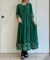 刺繍デザインティアードワンピース | outlet | axes femme 刺繍デザインティアードワンピース | outlet | axes femme