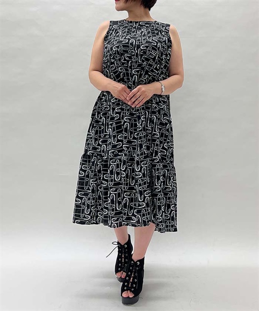 総柄ティアードワンピース | outlet | axes femme online shop 総柄ティアードワンピース | outlet | axes femme online shop