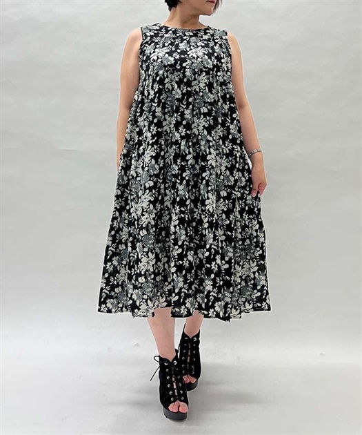 総柄ティアードワンピース | outlet | axes femme online shop 総柄ティアードワンピース | outlet | axes femme online shop