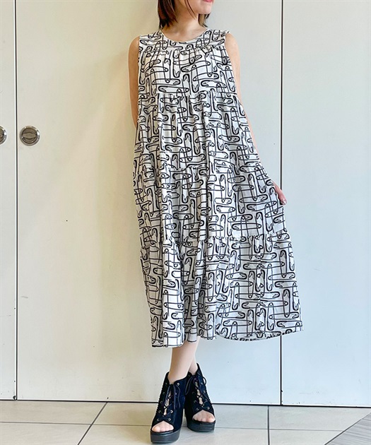 総柄ティアードワンピース | outlet | axes femme online shop 総柄ティアードワンピース | outlet | axes femme online shop