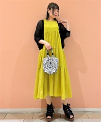ジャカードティアードワンピース(イエロー-F)