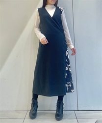 花柄アシメ切替ジャンスカ【WEB限定価格】(チャコール-F)