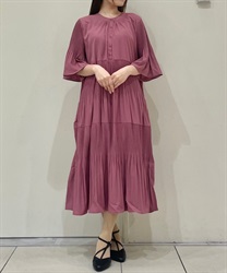 プリーツ切替ワンピース