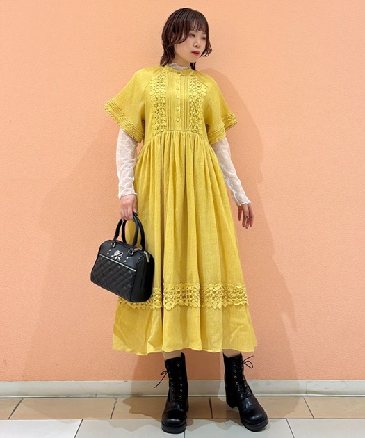 レース使いギャザーワンピース