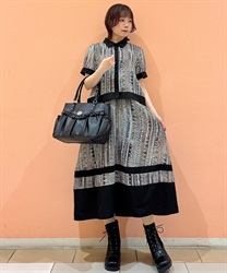 シャツ重ね風ワンピース