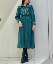 配色パイピングボウタイワンピース | outlet | axes femme online shop 配色パイピングボウタイワンピース | outlet | axes femme online shop