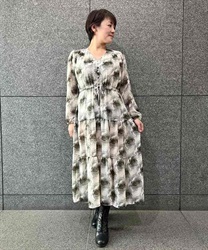 ぼかし花柄ティアードワンピース | outlet | axes femme online shop