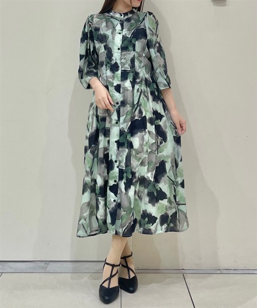 シアー大判花柄前開きワンピース | outlet | axes femme online shop シアー大判花柄前開きワンピース | outlet | axes femme online shop