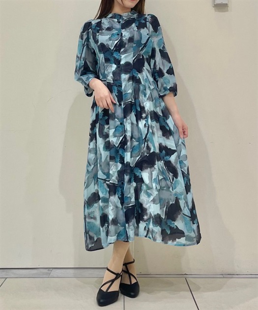 シアー大判花柄前開きワンピース【期間限定価格】 | outlet シアー大判花柄前開きワンピース【期間限定価格】 | outlet