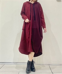 異素材アシメパーカーワンピース | レディース服・レディース