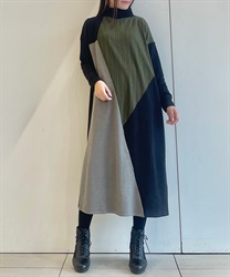 ケーブルジャガード切替ワンピース | 衣料 | axes femme online shop