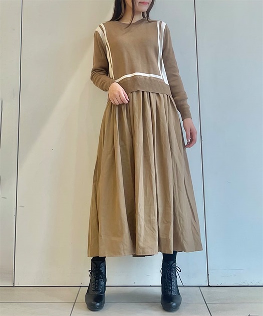 ニット切替ドッキングワンピース【WEB限定価格】 | レディース服 ニット切替ドッキングワンピース【WEB限定価格】 | レディース服