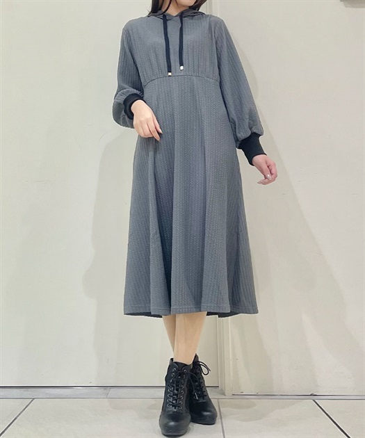 ケーブルジャガードパーカーワンピース | レディース服 ケーブルジャガードパーカーワンピース | レディース服