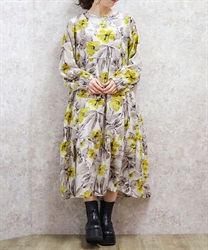 花柄ティアードワンピース【2点10%OFF対象商品】(生成り-F)