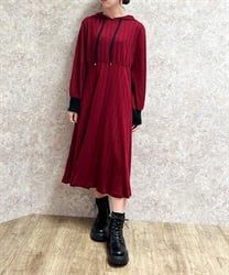 ケーブルパーカーワンピース
