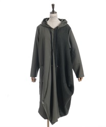 切替変形パーカーワンピース(カーキ-F)