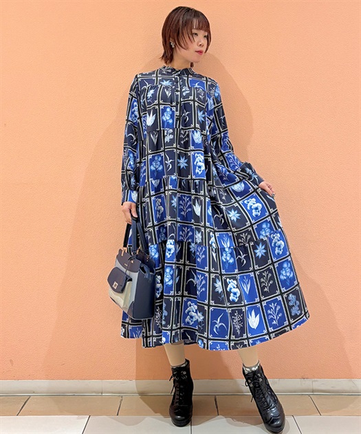 総柄ティアードワンピース | axes femme online shop